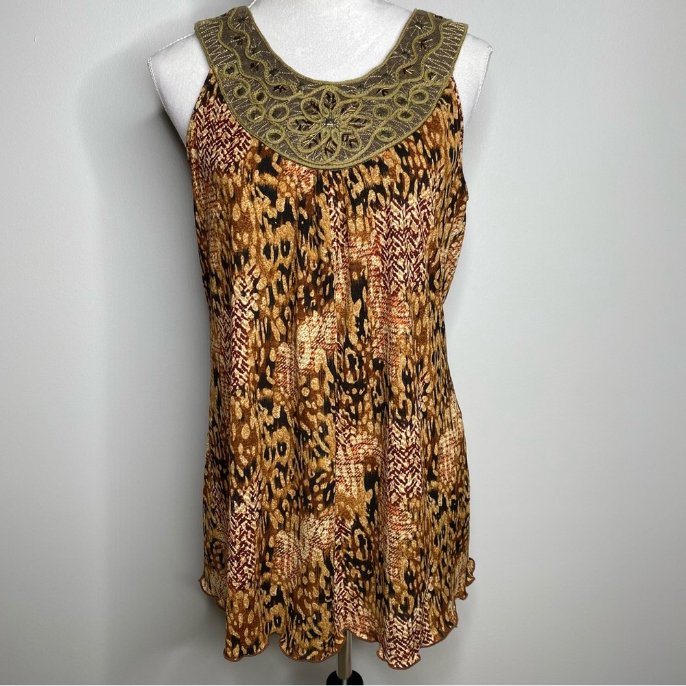 Christopher & Banks brown halter style top size medium